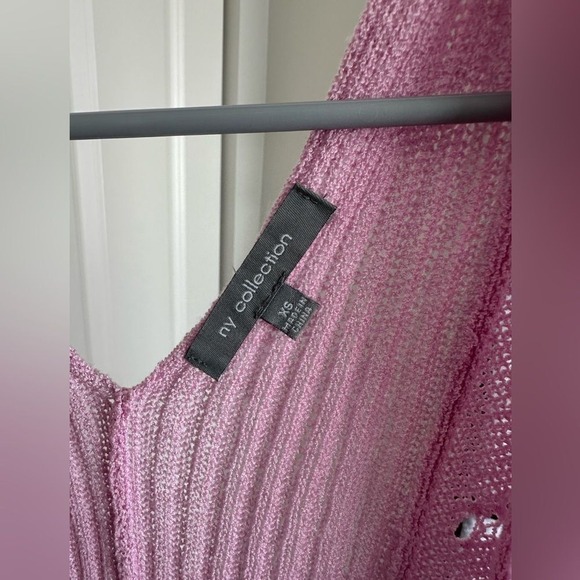 NY Collection XS Pink Knit Open Front Poncho Topper Cover‎ Up Lightweight - Picture 2 of 3